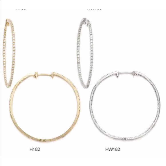 Jewelry - 14k Solid White/Yellow Gold CZ Earrings